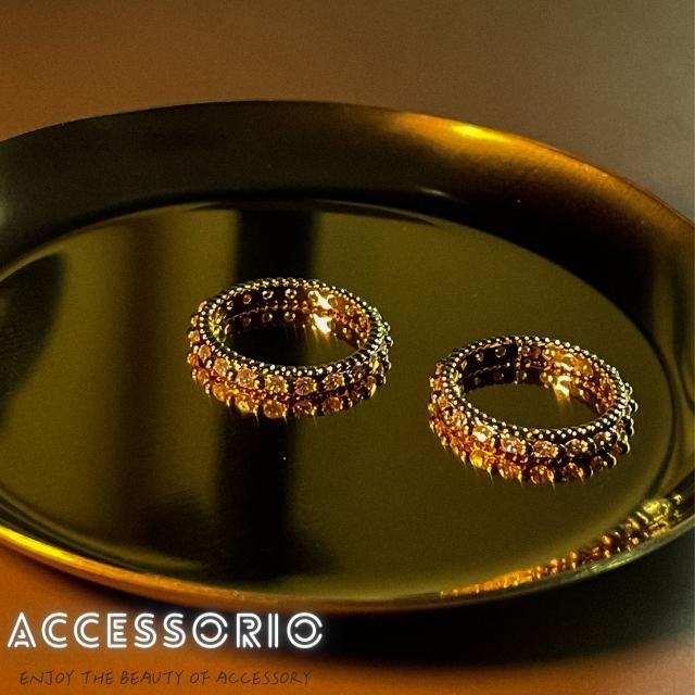 ╶◇╴拾飾 Accessorio 現貨  鍍18K金 輕奢鑲鋯石 戒指-細節圖6