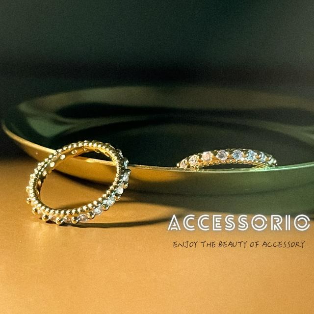 ╶◇╴拾飾 Accessorio 現貨  鍍18K金 輕奢鑲鋯石 戒指-細節圖7