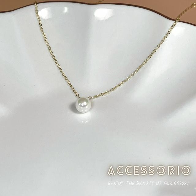 ╶◇╴拾飾 Accessorio 現貨  輕奢 天然珍珠 S925純銀鍍14K金項鍊-細節圖4