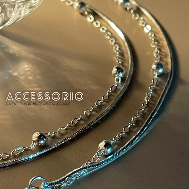 ╶◇╴拾飾 Accessorio 現貨  手鍊 簡約百搭款 蛇骨雙層手鍊-細節圖3