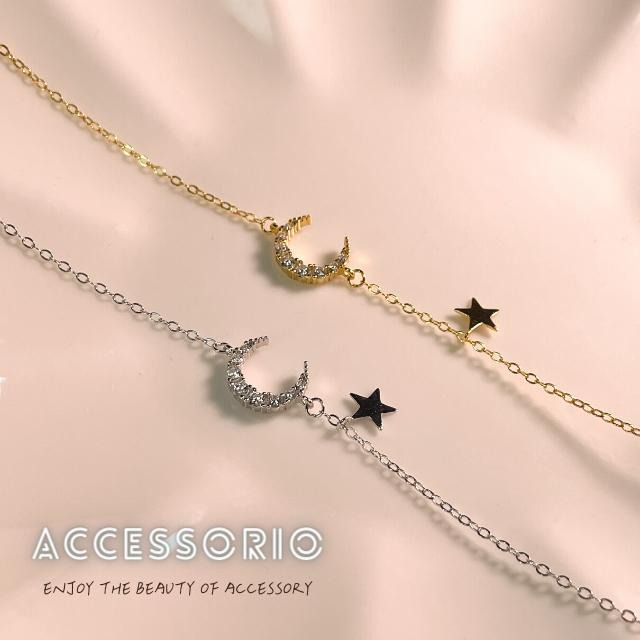 ╶◇╴拾飾 Accessorio 現貨  S925純銀 鋯石星月手鍊-細節圖2