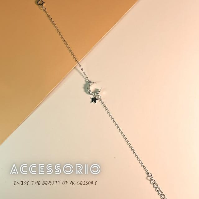 ╶◇╴拾飾 Accessorio 現貨  S925純銀 鋯石星月手鍊-細節圖5