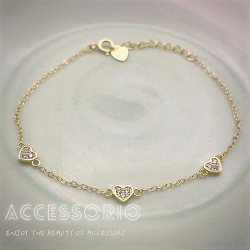 ╶◇╴拾飾 Accessorio 現貨  心心戀戀 S925鍍14K金 手鍊-細節圖2