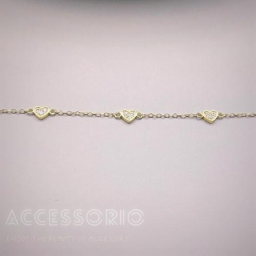 ╶◇╴拾飾 Accessorio 現貨  心心戀戀 S925鍍14K金 手鍊-細節圖3