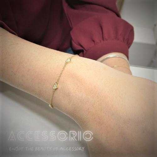 ╶◇╴拾飾 Accessorio 現貨  心心戀戀 S925鍍14K金 手鍊-細節圖6