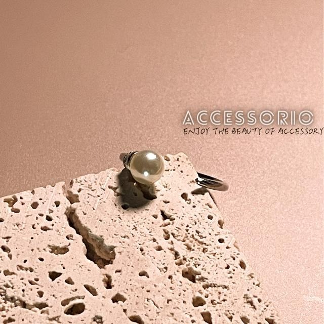 ╶◇╴拾飾 Accessorio 現貨 S925銀鍍白金 珍珠 開口可調戒-細節圖3