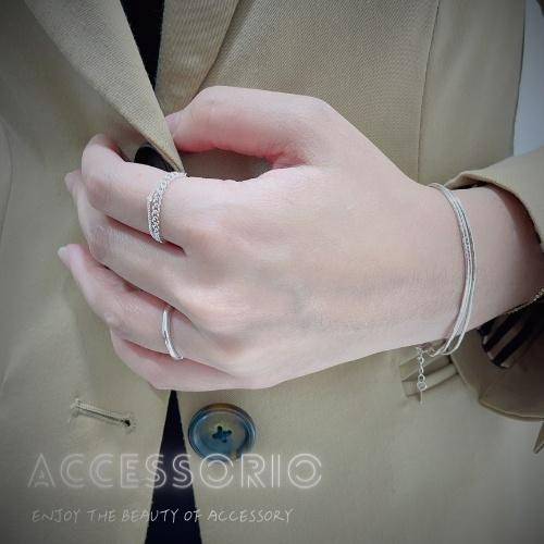 ╶◇╴拾飾 Accessorio 現貨  S925銀 怎麼有這麼好看的 可調式雙層鍊戒-細節圖3