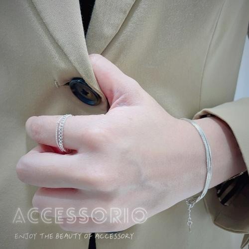 ╶◇╴拾飾 Accessorio 現貨  S925銀 怎麼有這麼好看的 可調式雙層鍊戒-細節圖5