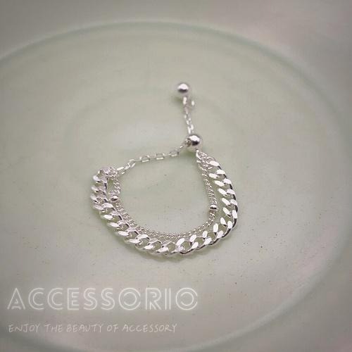 ╶◇╴拾飾 Accessorio 現貨  S925銀 怎麼有這麼好看的 可調式雙層鍊戒-細節圖6