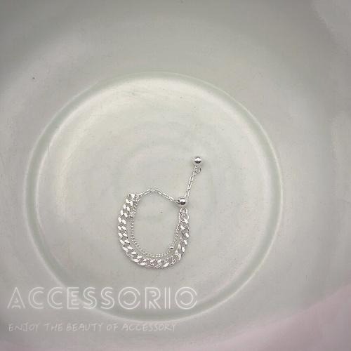 ╶◇╴拾飾 Accessorio 現貨  S925銀 怎麼有這麼好看的 可調式雙層鍊戒-細節圖7
