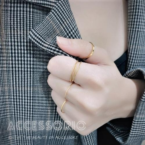 ╶◇╴拾飾 Accessorio 現貨  簡約 鈦鋼三環戒指-細節圖2