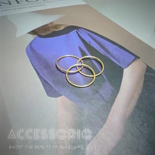 ╶◇╴拾飾 Accessorio 現貨  簡約 鈦鋼三環戒指-細節圖4