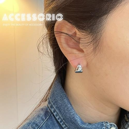 ╶◇╴拾飾 Accessorio 現貨  簡約百搭 亮面環形耳環-細節圖2