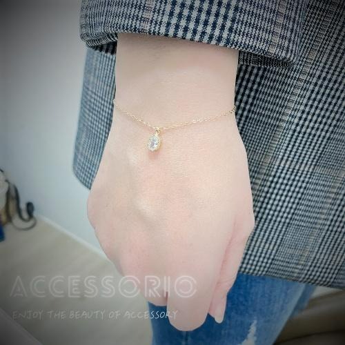 ╶◇╴拾飾 Accessorio 現貨  天使的眼淚 INS風 S925純銀鍍14K金 女手鍊-細節圖8