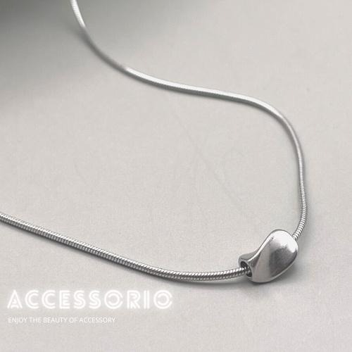 ╶◇╴拾飾 Accessorio 現貨  百搭 簡約 不規則豆 蛇骨項鍊-細節圖3
