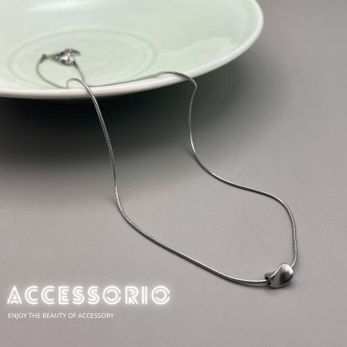 ╶◇╴拾飾 Accessorio 現貨  百搭 簡約 不規則豆 蛇骨項鍊-細節圖5