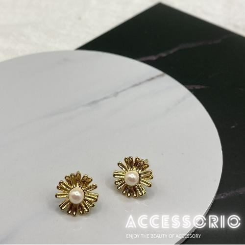 ╶◇╴拾飾 Accessorio 現貨 向日葵珍珠耳環-細節圖3