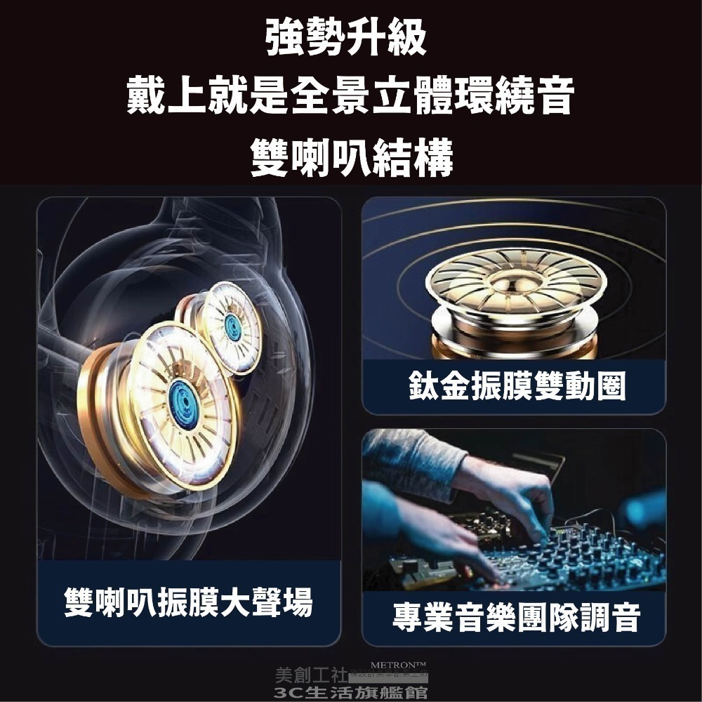 頂配版 藍芽耳機  第五代旗艦款 定向傳音 降噪 高清通話 運動耳機 METRON 快速出貨 質量保証-細節圖5