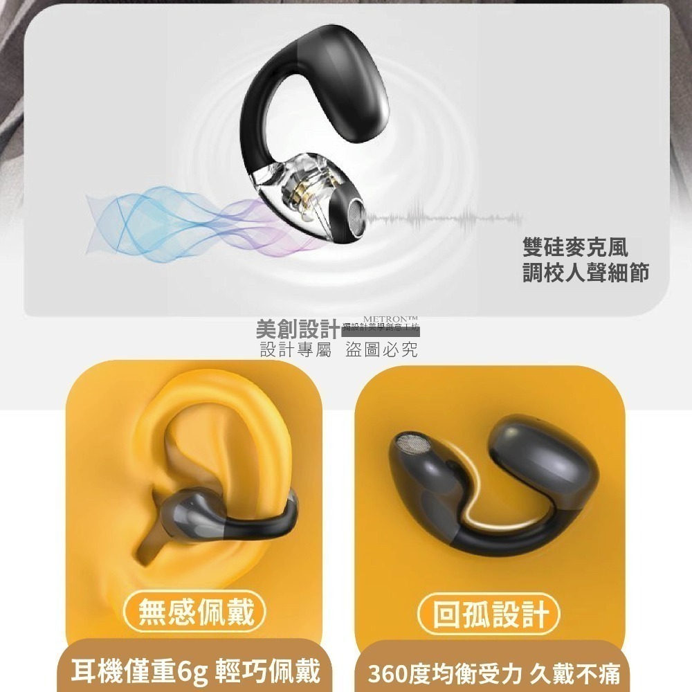 S12真無線 藍芽耳機 定向傳音 不入耳 全景立體聲 降噪 高清通話 防漏 運動耳機 METRON 快速出貨 質量保証-細節圖7