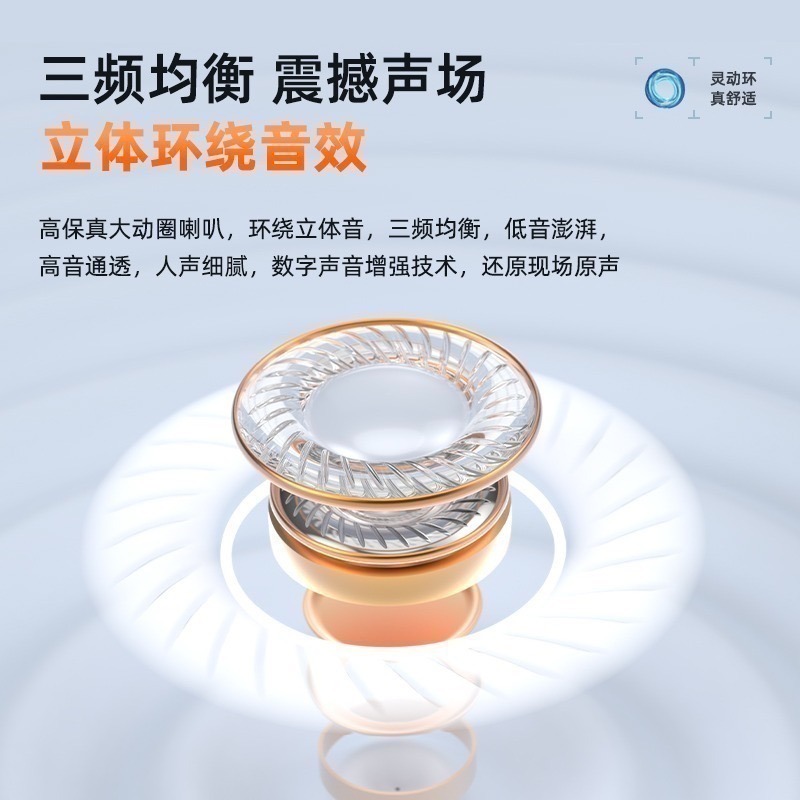 美創靈動環 真無線 藍牙耳機 W600 PRO 定向傳音 不漏音 影院級立體環繞音效 不入耳 舒適佩戴 運動耳機-細節圖8