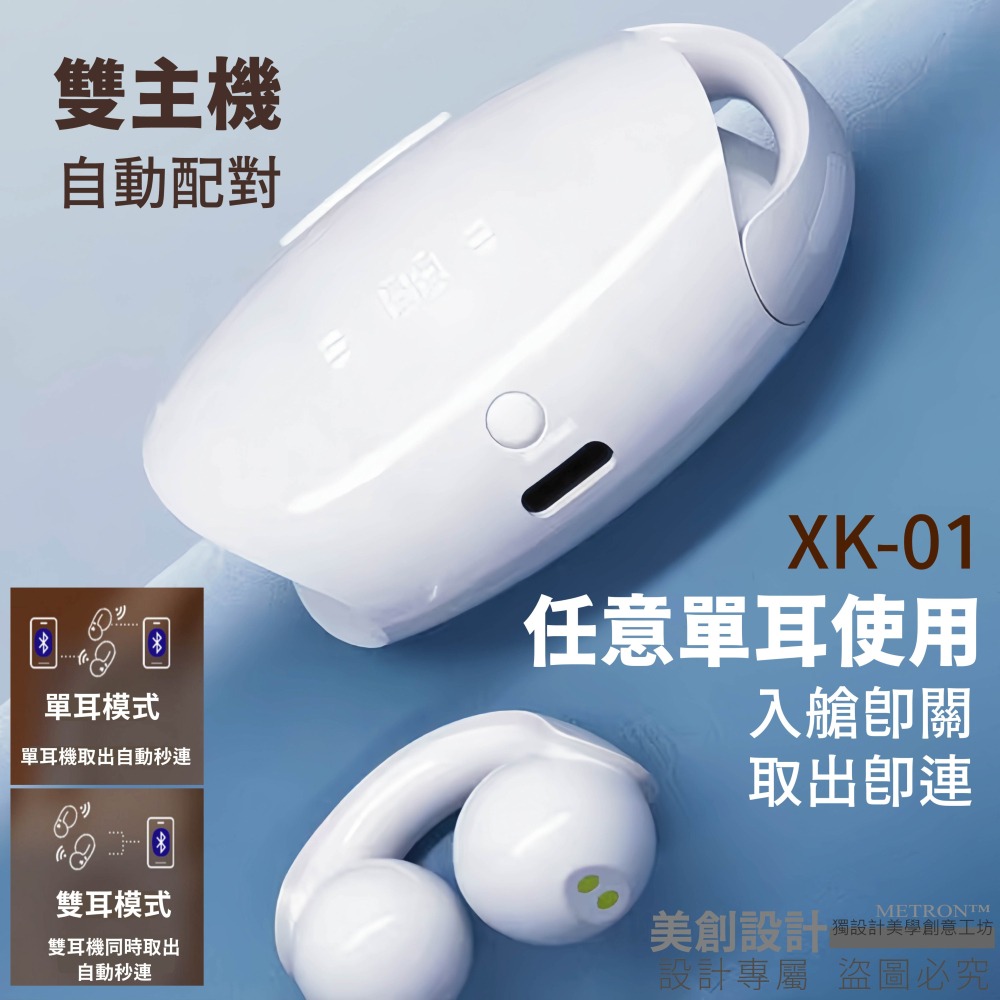 METRON XK01 真無線 高保真 MP3耳機 藍牙耳機 二合一播放模式 立體聲 降噪 高清通話 取出即連-細節圖7