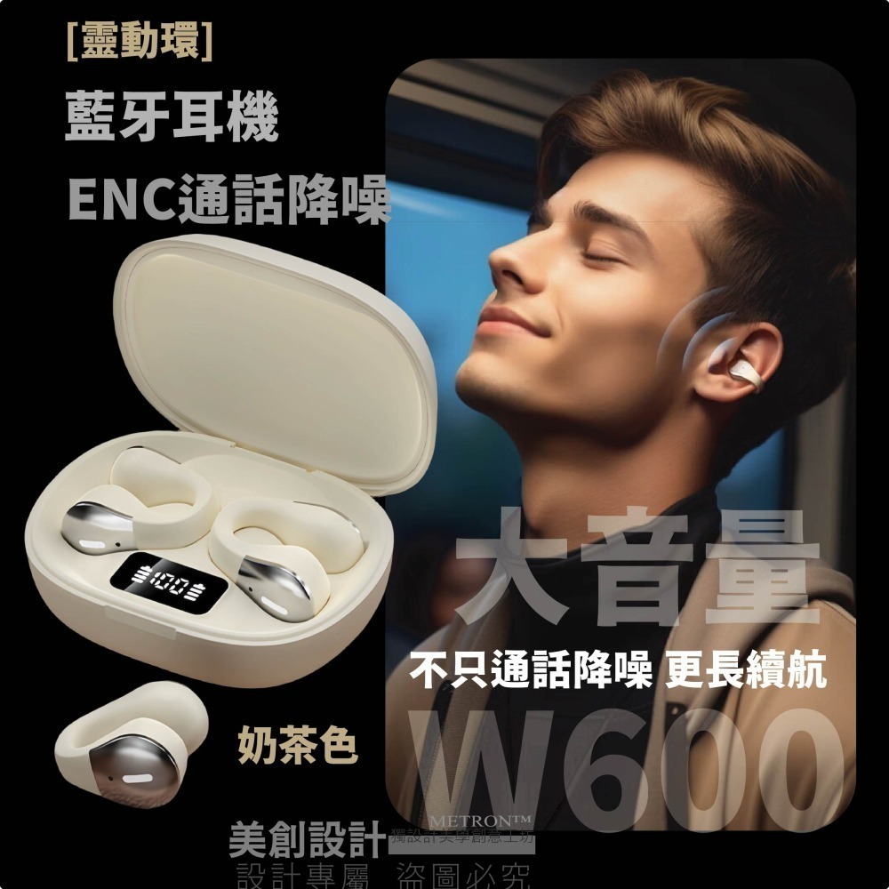 METRON 快速出貨 質量保証 W600 Pro MAX靈動環 藍牙耳機 真無線 全新三頻環繞音 運動耳機 長續航-細節圖11
