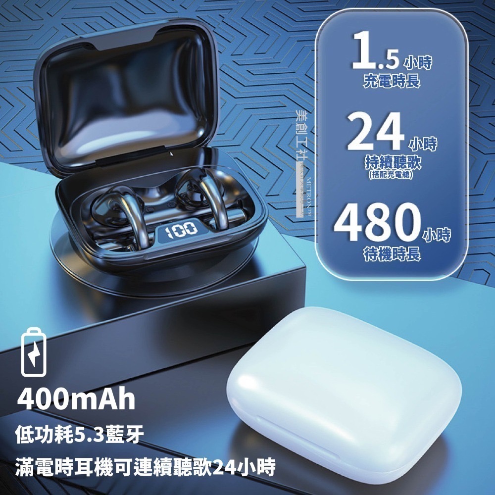 BT600 旗艦款 真無線 藍芽耳機 不入耳 夾耳式 藍牙耳機 運動耳機 舒適佩戴 METRON 質量保証-細節圖5