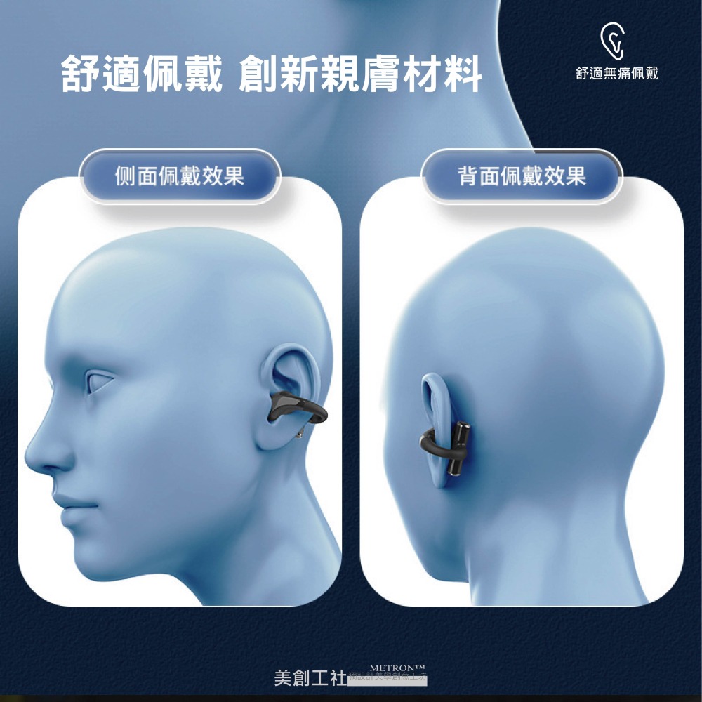 [METRON 質量保証]BT600 旗艦款 真無線 藍芽耳機 不入耳 夾耳式 藍牙耳機 運動耳機 舒適佩戴-細節圖3