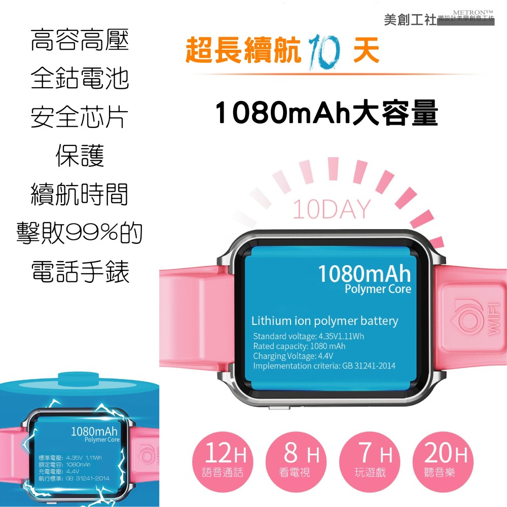 [台灣4G繁體版 質量保固]兒童定位手錶 高清視頻通話 內存32GB 1080容量電池 Google定位 上課禁用-細節圖8
