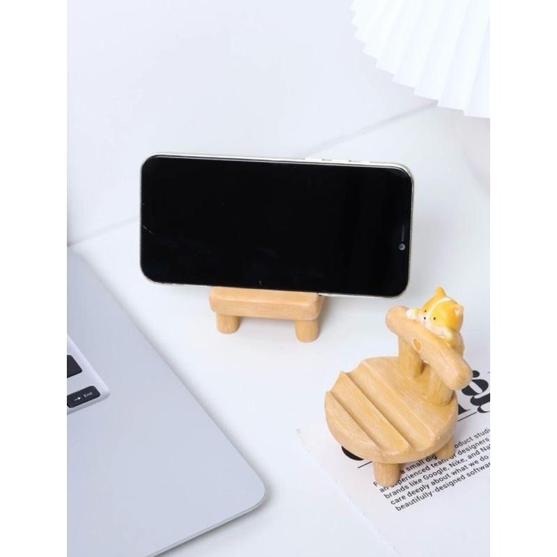 《胖胖ㄉ狗狗》*現貨*手機架 桌面擺件 擺飾 可愛 居家生活 居家用品 居家裝飾 小椅子 小凳子 貓狗手機架 眼鏡架-細節圖6