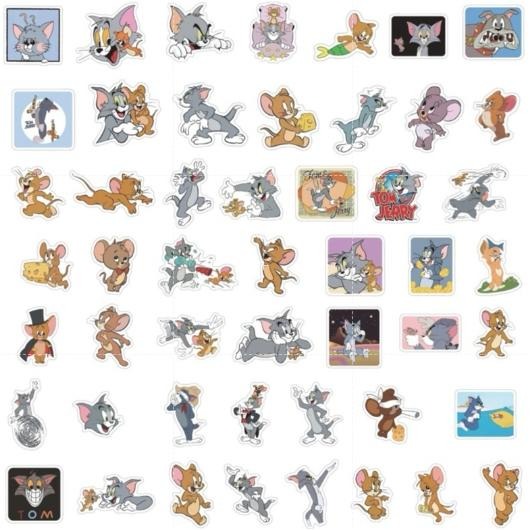 《胖胖ㄉ狗狗》*現貨*貓和老鼠貼紙 手帳 diy 卡通 可愛 手繪貼紙 防水 行李箱 水杯 筆電 手帳素材-細節圖2