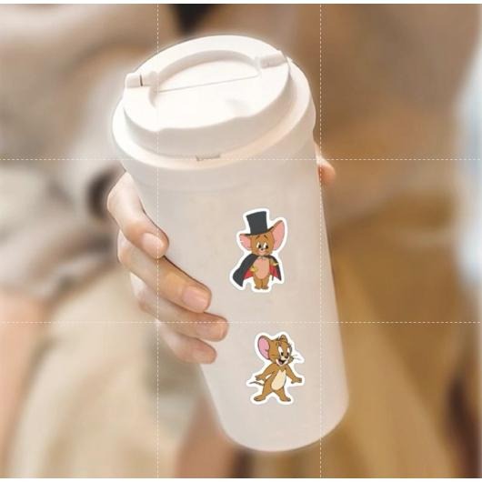 《胖胖ㄉ狗狗》*現貨*貓和老鼠貼紙 手帳 diy 卡通 可愛 手繪貼紙 防水 行李箱 水杯 筆電 手帳素材-細節圖5