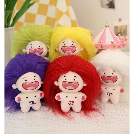 《胖胖ㄉ狗狗》*現貨*抖音同款 12星座娃娃 缺牙娃娃 公仔 鑰匙圈 掛件 搞笑 搞怪 毛絨玩具-細節圖2