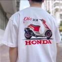 本田 DIO SR 懷舊 經典 改裝 摩托車 T恤 夏季 機車 休閒 圓領 短袖-規格圖6