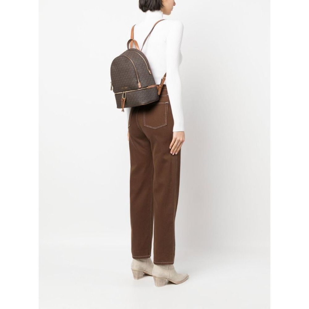 MICHAEL KORS RHEA LOGO印花雙肩後背包 中號 棕色 RHEA MD BACKPACK WOMEN-細節圖8