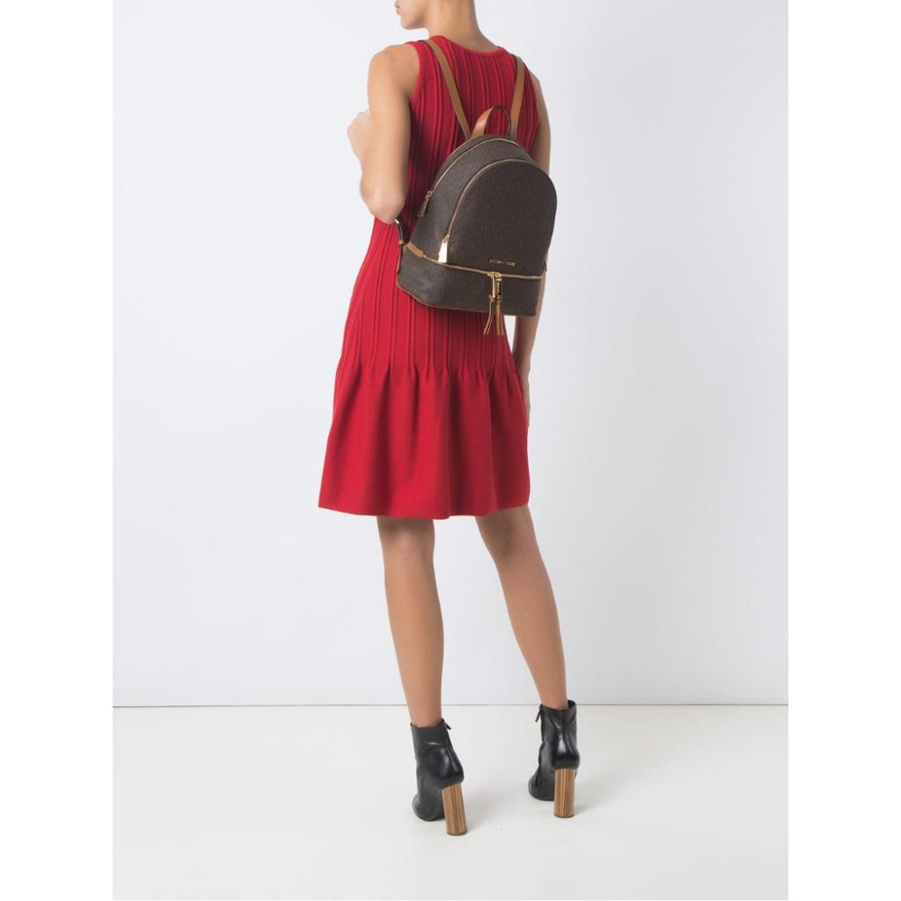 MICHAEL KORS RHEA LOGO印花雙肩後背包 中號 棕色 RHEA MD BACKPACK WOMEN-細節圖9