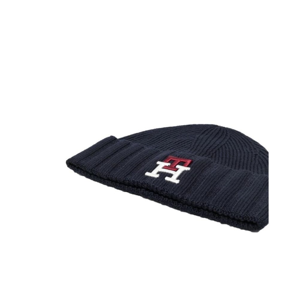 TOMMY HILFIGER PREP Logo刺綉羊毛針織套頭帽 深藍色 PREP BEANIE MENS 雙色可選-細節圖2