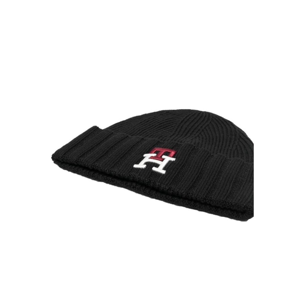 TOMMY HILFIGER PREP Logo刺綉羊毛針織套頭帽 黑色 PREP BEANIE MENS 雙色可選-細節圖2
