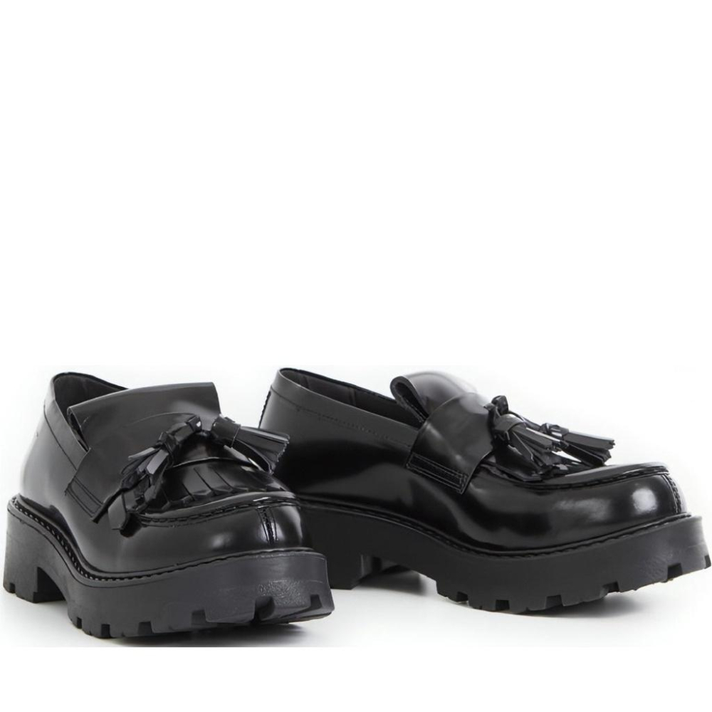 VAGABOND COSMO 2.0 黑色皮質厚底樂福鞋 女款拋光皮革 COSMO 2.0 LOAFERS WOMENS-細節圖2