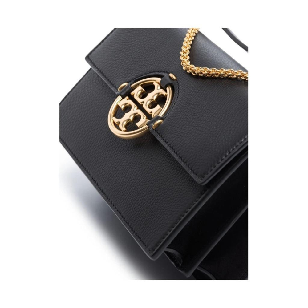 TORY BURCH MILLER SMALL FLAP SHOULDER BAG BLACK WOMENS-細節圖4