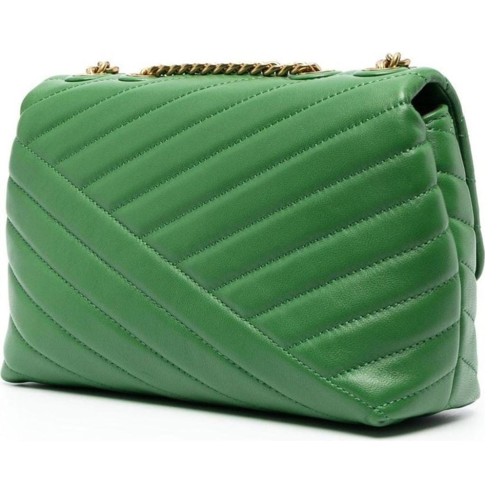 TORY BURCH KIRA CHEVRON SHOULDER BAG GREEN WOMENS-細節圖2