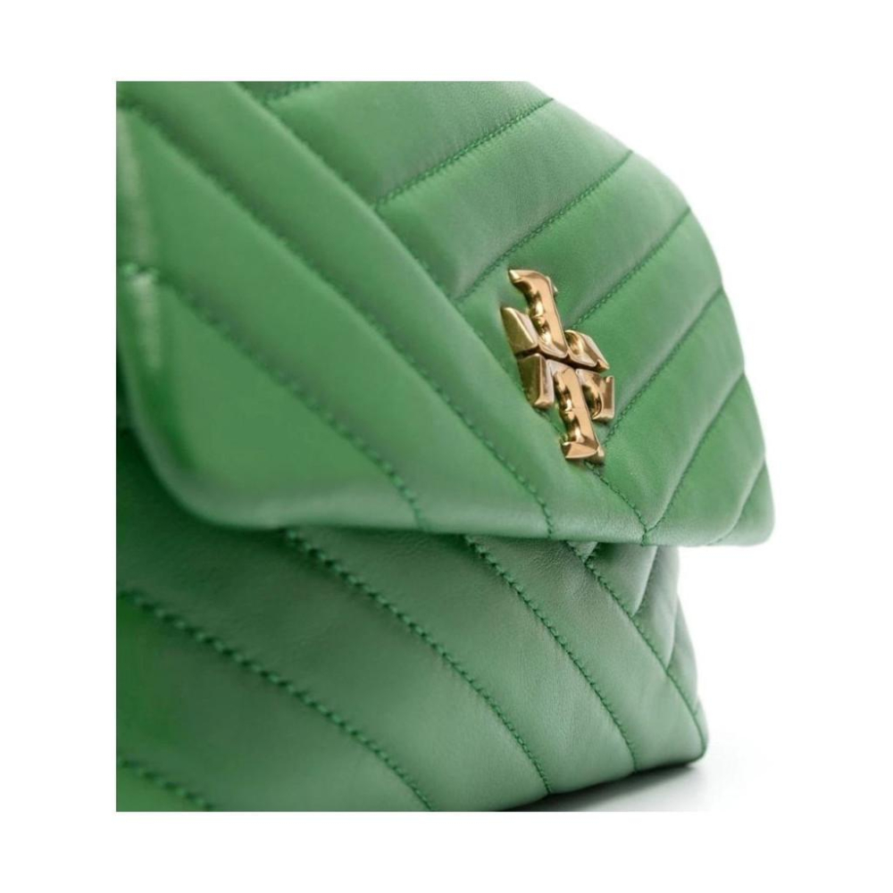TORY BURCH KIRA CHEVRON SHOULDER BAG GREEN WOMENS-細節圖3