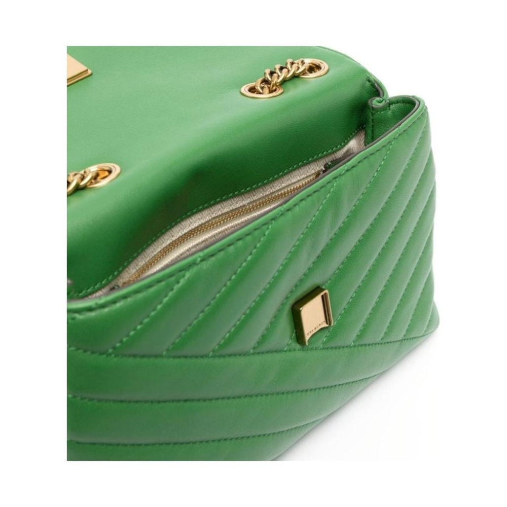 TORY BURCH KIRA CHEVRON SHOULDER BAG GREEN WOMENS-細節圖4
