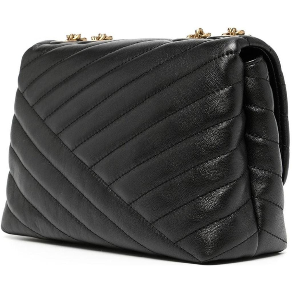 TORY BURCH KIRA CHEVRON SMALL BAG BLACK WOMENS-細節圖2