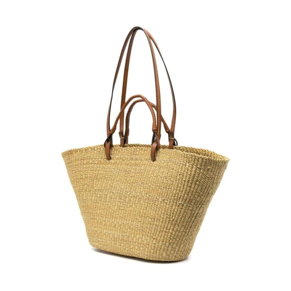 TORY BURCH ELLA STRAW BASKET TOTE BEIGE WOMENS-細節圖2