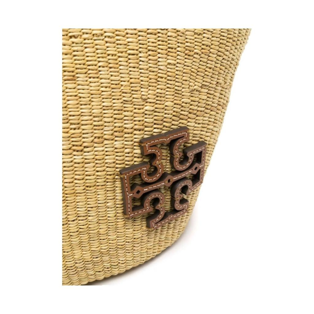 TORY BURCH ELLA STRAW BASKET TOTE BEIGE WOMENS-細節圖4