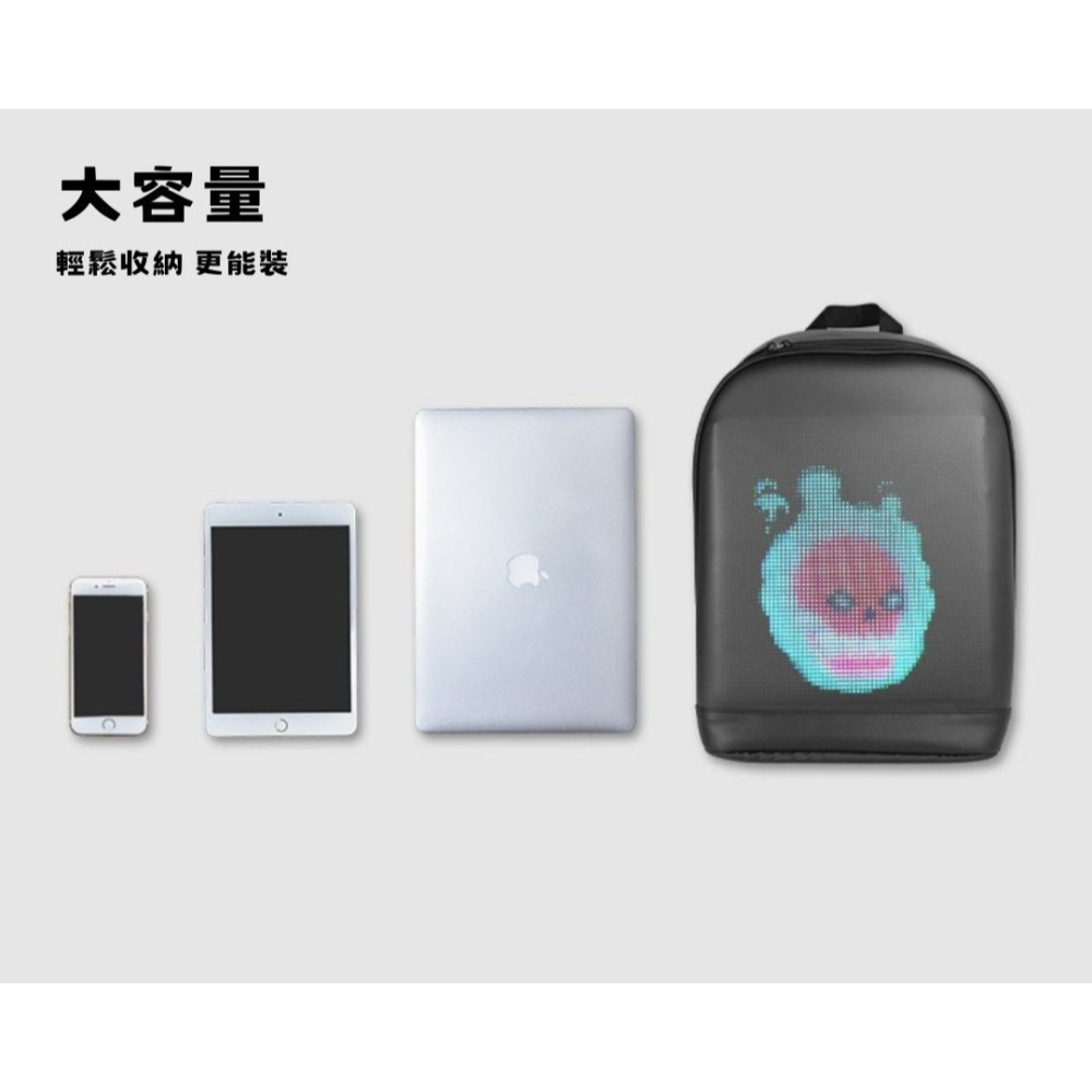 【星辰小物 抖音爆款】小紅書同款 LED個性背包 機車背包 音樂祭 遊行 選舉 個性化背包 螢幕 電腦包 平板包-細節圖6