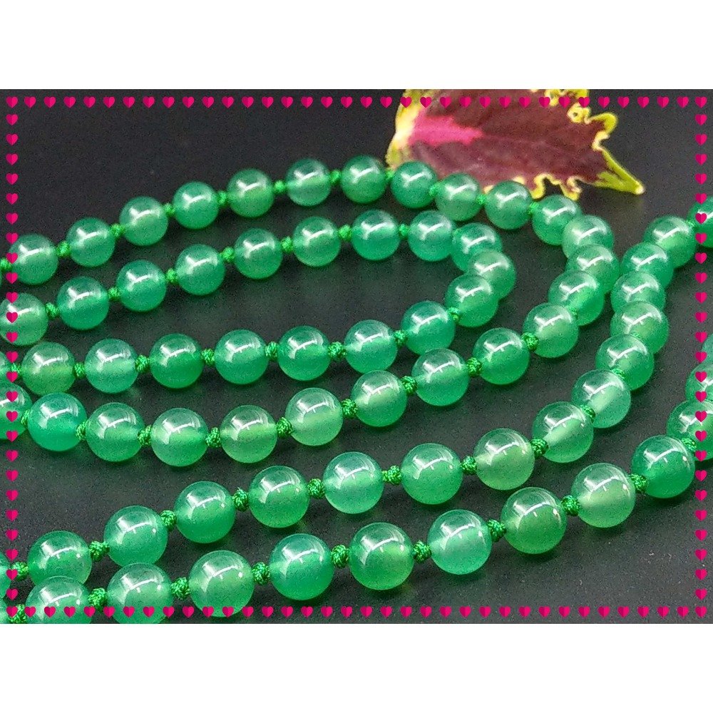 【家蓁香】特選A級精品 天然綠玉髓「正菠菜綠」8mm *108顆圓珠 佛珠 手鏈 瑪瑙水晶飾品(AS-1-6)-細節圖5