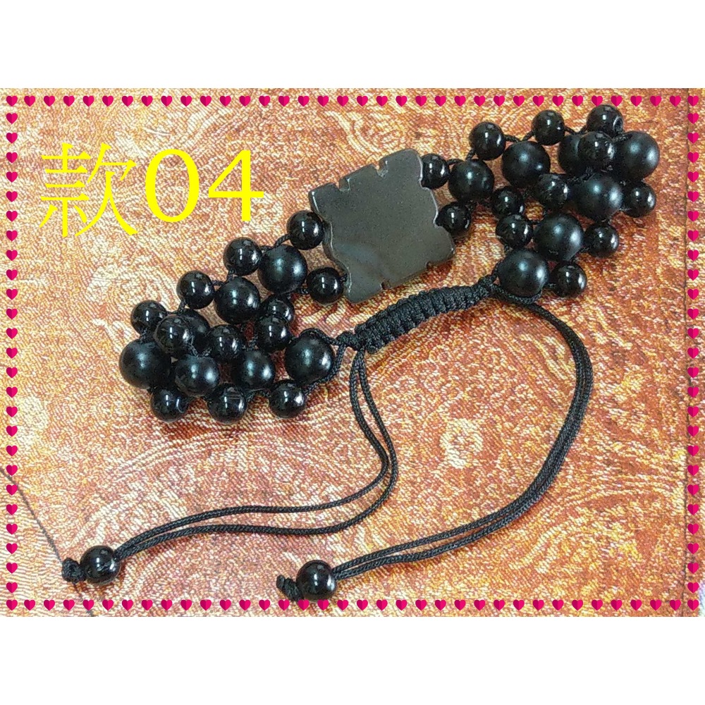 【家蓁香】精選 天然西藏九頁岩老礦 原礦 羊眼板珠 天眼石 天珠 純手工編織手鏈 男女款  (DN-款04)-細節圖2