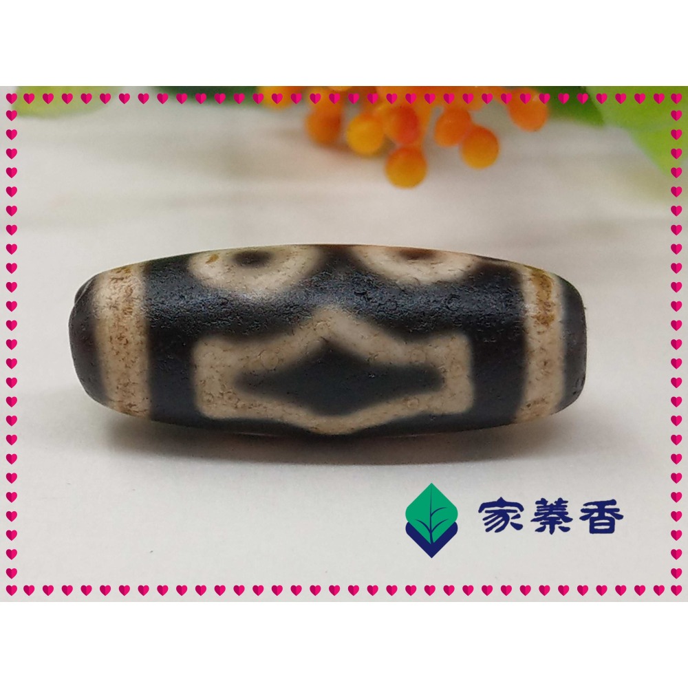 【家蓁香】 西藏老礦 純天然 『28*10mm』 老牙黃二 三 四眼天珠 男女款項鏈單珠四顆一組 (D-1-3)-細節圖6